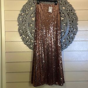 Rose Gold Sequin Maxi Skirt